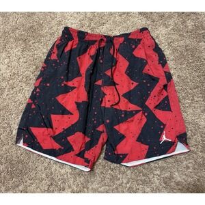Jordan Jumpman Men's Swim Trunks Shorts Red Black Geometric Size XL Mesh -Run Sm